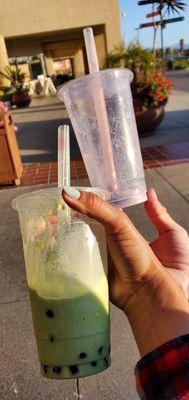 It didn't survive the 7 second walk across the street.  Taro and honeydew.