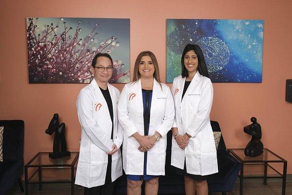 Dr. Moayeri, with Dr. Sachdev and Dr. La--the OC Fertility + OC Biogenix team