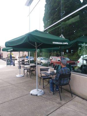 Tables outside.