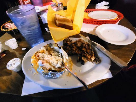 Grilled chicken and baked potato