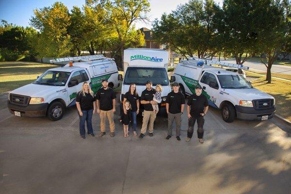 Our (growing) family business posing for a picture before our busy day begins!