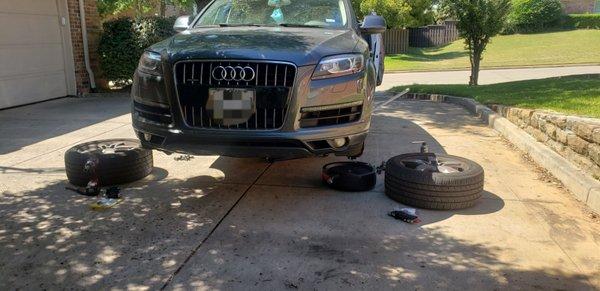 Brake pads and rotors replacement with a flush