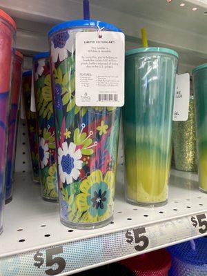 Colorful tumblers.