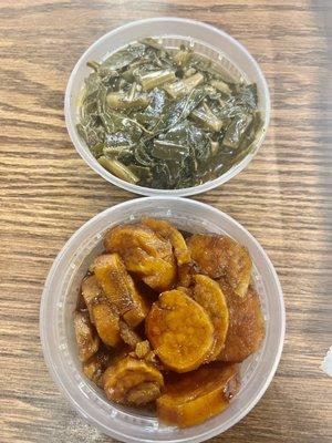 Yams and spicy collards