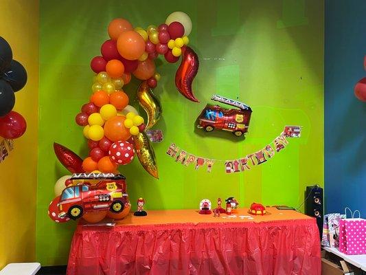 Room decorated for birthday