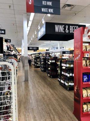 Beer and Wine section is filled with many options.