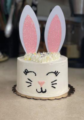 Chocolate cake with vanilla buttercream for Easter.