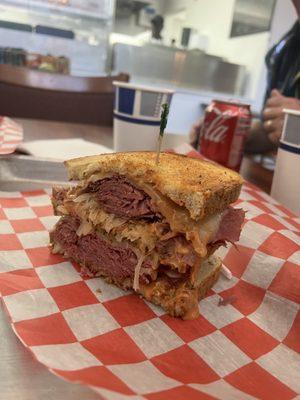 Reuben with sauerkraut.