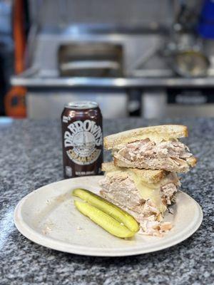 Hershel 's Turkey Sandwich with Swiss on toasted rye