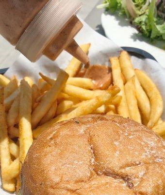 ...the anointing of the fries with Beth's Fry Sauce...