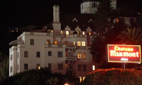 Chateau Marmont, spooky stories were told about this hotel as we stood by the famous sign