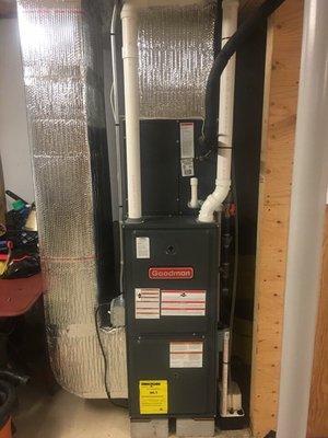 New 90% Goodman gas furnace installation