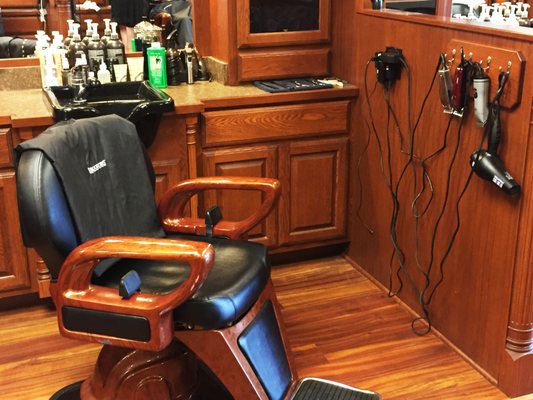 Our over-sized leather barber chairs make your service most comfortable.