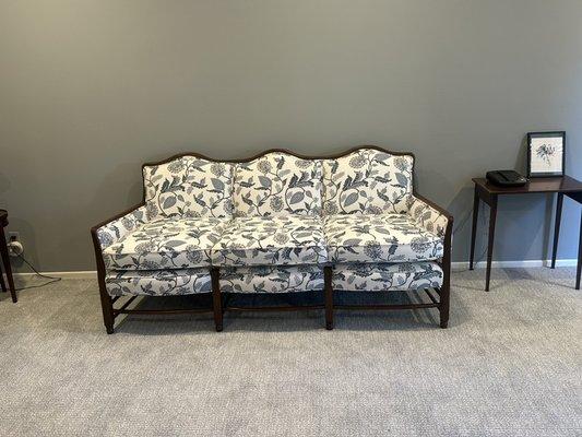 Antique sofa reupholster