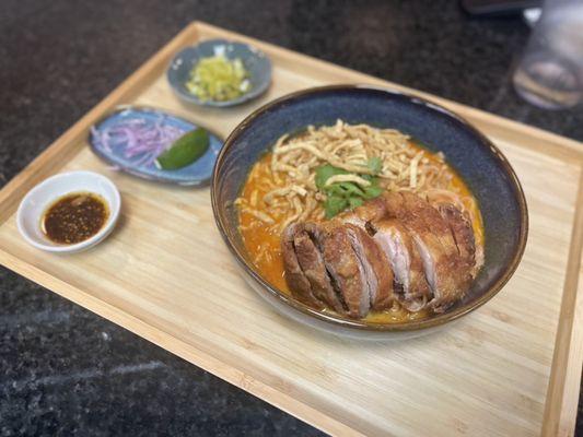 Khao Soi noodles with crispy duck