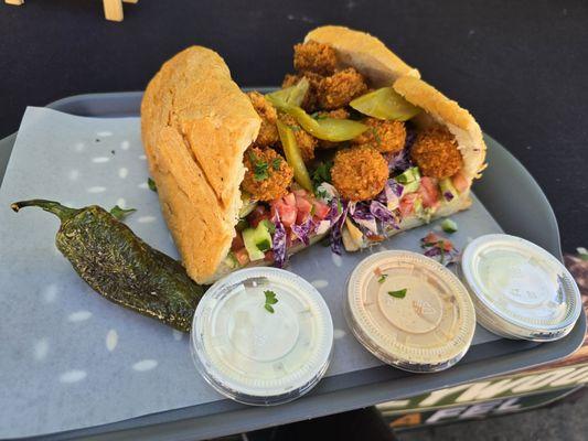 Falafel on baguette