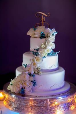 This is our wedding cake, and on top of it being exactly how I asked, it was absolutely delicious!!!