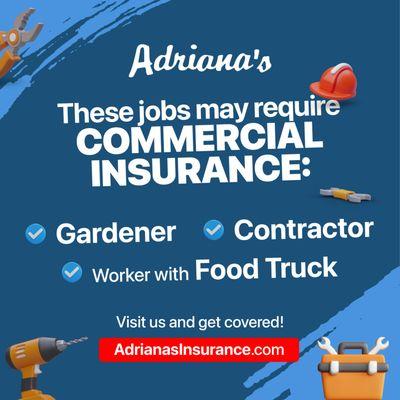 Get a commercial auto insurance now! Don´t forget to visit adrianasinsurance.com to learn more.