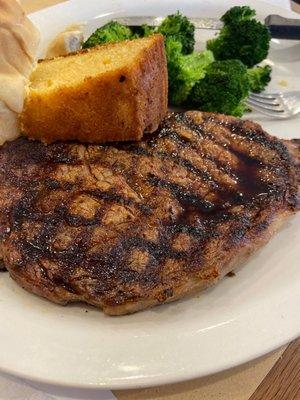 Amazing ribeye! And the cornbread is outta this world