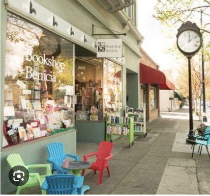 Front of the sweet Bookshop Benicia.