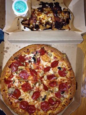 Choose 2 deal (5.99 each) speciality chicken-BBQ and Bacon and medium pepperoni and mushroom pizza