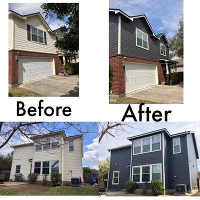 Complete exterior painting and wood rot repairs