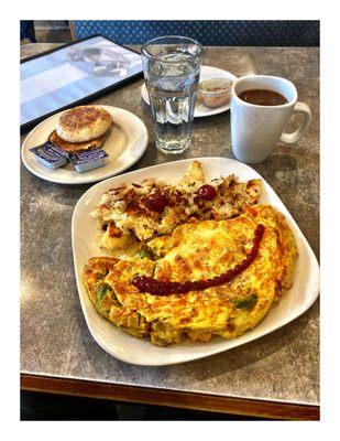 California Omelette w/English Muffin. Dapper's East. Chicago, IL Chicago's Old Fashion Greek Dinner. Breakfast/Lunch Place. Cool!