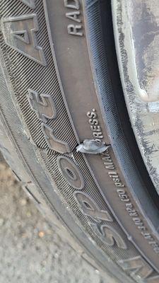 Sidewall sliced open