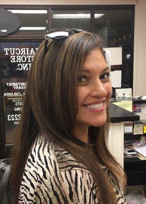 Blowouts, flat iron and curling iron hairstyles