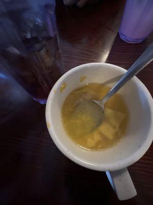 Soup looks like pee and the chicken was not cooked well I don't recommend the hibachi here. Ice cream flavor less