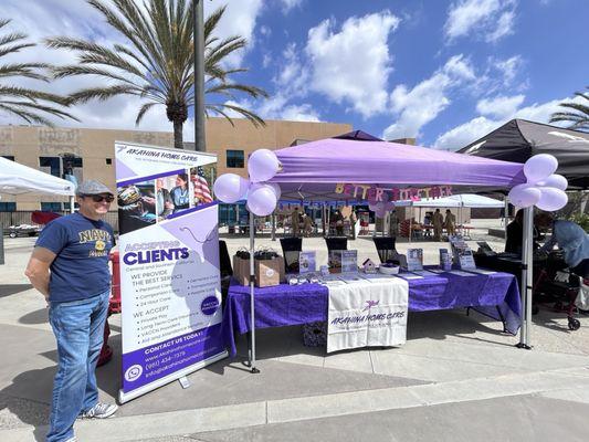 Our booth, we are so proud to be included as sponsors & vendors at this event supporting the children of our military family