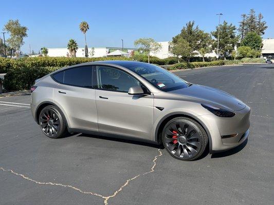 Model Y in KPMF Matte Iced Silver Titanium