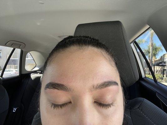 My eyebrows after they are threaded