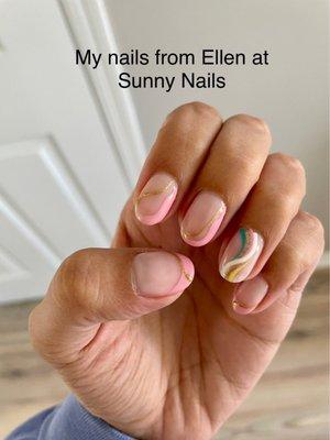 Gel manicure with nail art