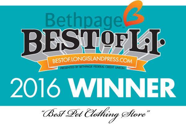 2016 Winner - Best Pet Clothing Store