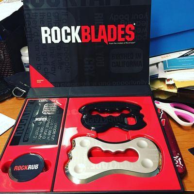 RockBlades for breaking fascial adhesions and increasing blood flow.