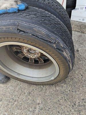 Pic was of the run flat tire that blew.