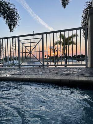 Sitting in the hot tub watching the sunset