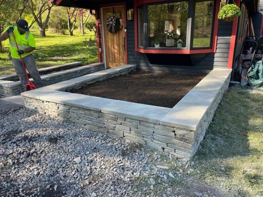 Bluestone planter bed