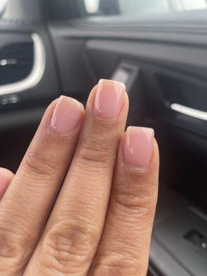 Nails not shaped evenly