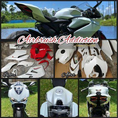 Ducati panigale repair and repaint pearl white