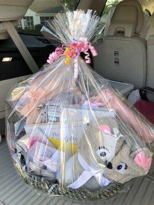 Gift basket for a newborn baby girl