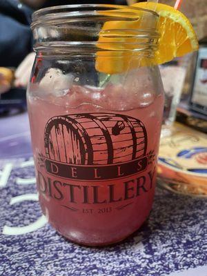 Huckleberry cocktail made with Dells Distillery White Whiskey