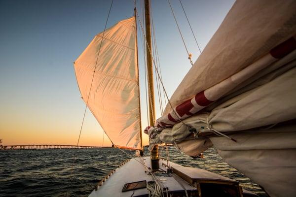 The Red Wing on one of our sunset sails.