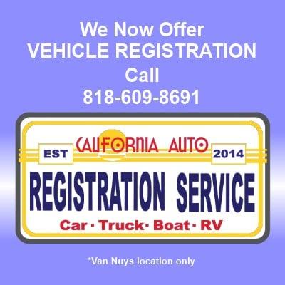 Avoid the DMV office. Let us register your vehicle.