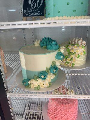 a view of the case cakes