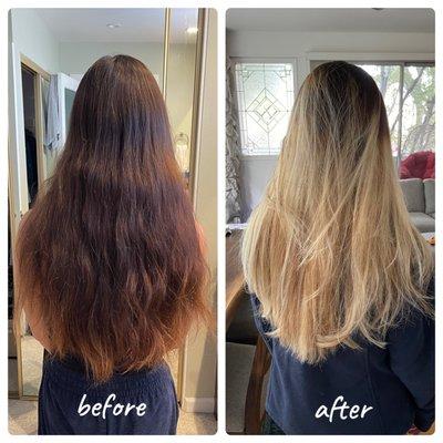 Before and after (from the back)