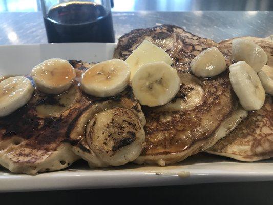 Bananas Foster Pancakes!  with REAL maple syrup!!