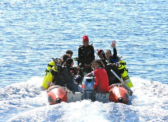 Heading out to the dive site at Bunaken Marine Park, North Sulawesi, Indonesia