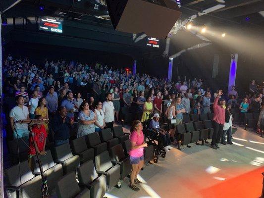 Small portion of the inside of the sanctuary during worship.